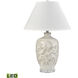 Goodell 27.5 inch 9 watt White Glazed with Clear Table Lamp Portable Light