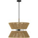 Serena 6 Light 24.13 inch Flat Black/Walnut Pendant Ceiling Light in Flat Black and Walnut