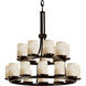 Alabaster Rocks LED 33 inch Dark Bronze and Alabaster Chandelier Ceiling Light in 14700 Lm LED, Dakota Family