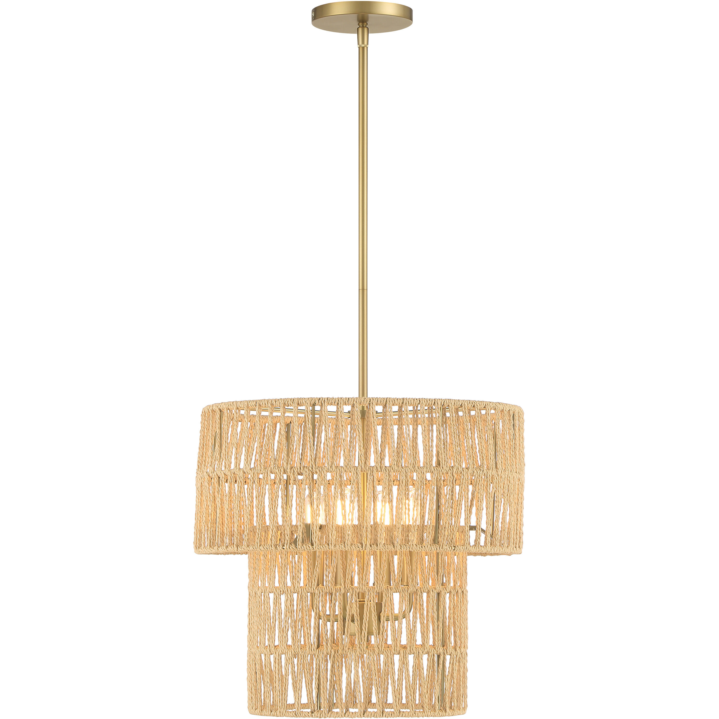 Bungalow Heaven 4 Light 16 inch Soft Brass Pendant Ceiling Light