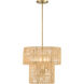 Bungalow Heaven 4 Light 16 inch Soft Brass Pendant Ceiling Light