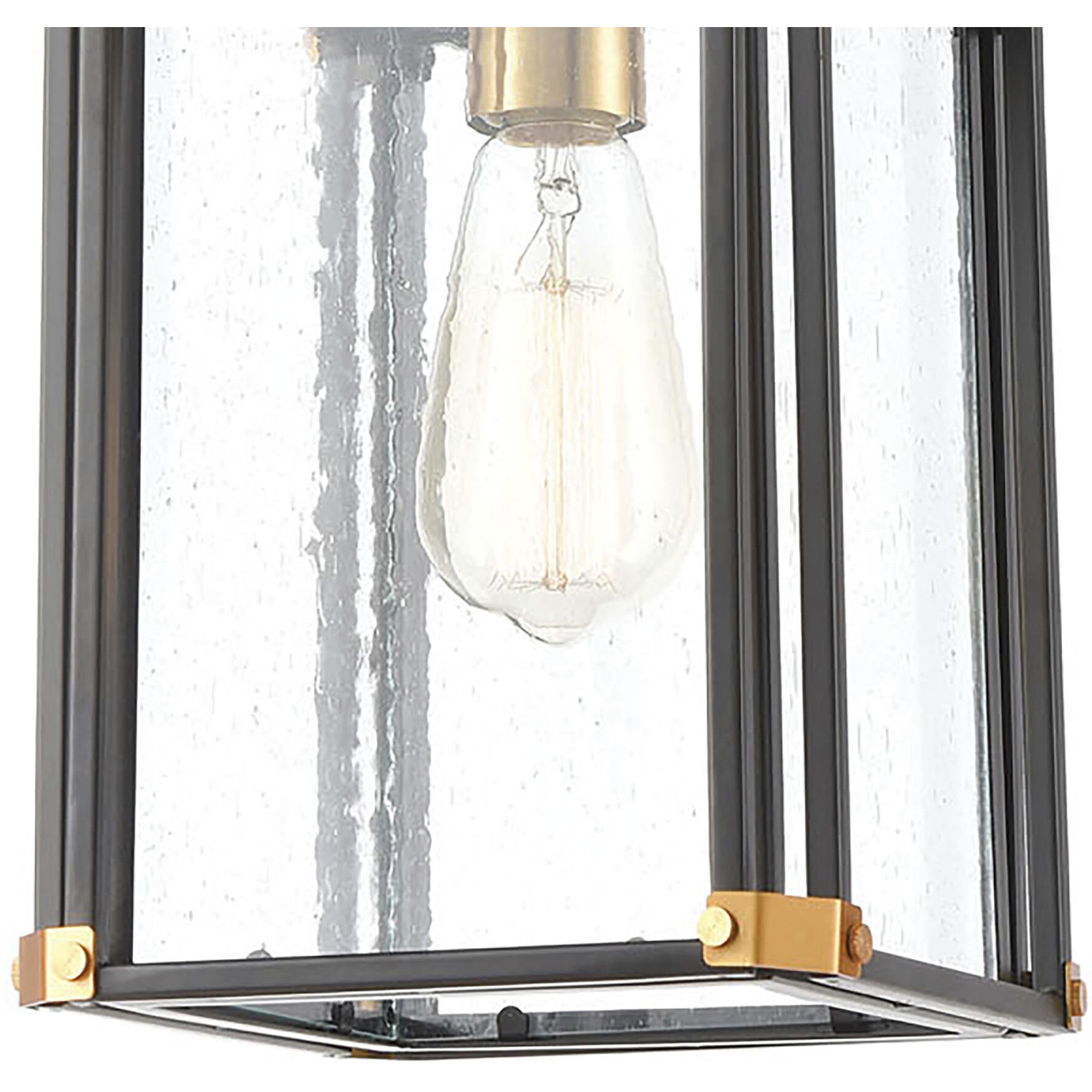 Vincentown 1 Light 8 inch Matte Black with Brushed Brass Outdoor Pendant