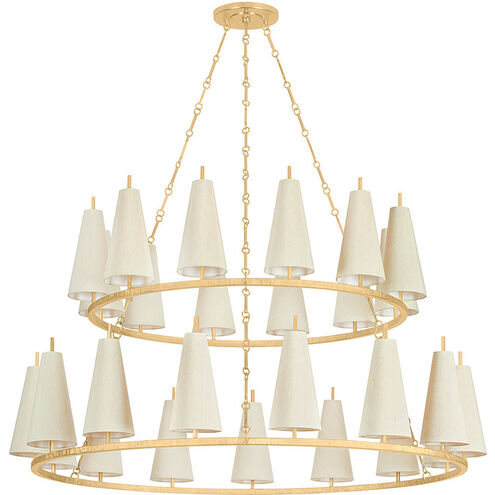 Tirana 27 Light 54.75 inch Vintage Gold Leaf Chandelier Ceiling Light
