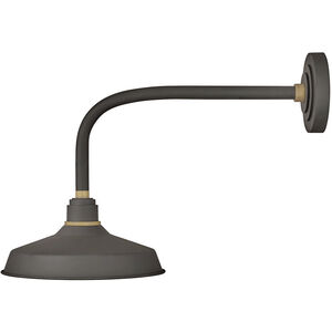 Foundry Classic LED 16 inch Museum Bronze with Brass Outdoor Barn Light, Straight Arm
