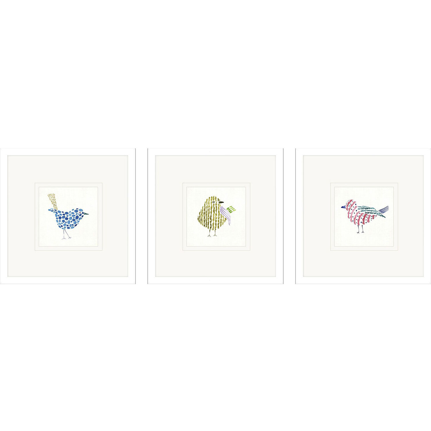 Conversation Birds Multi and Pink and Blue and Green Framed Art, Propac