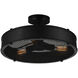 Tigris 3 Light 16 inch Black Drum Shade Flush Mount Ceiling Light