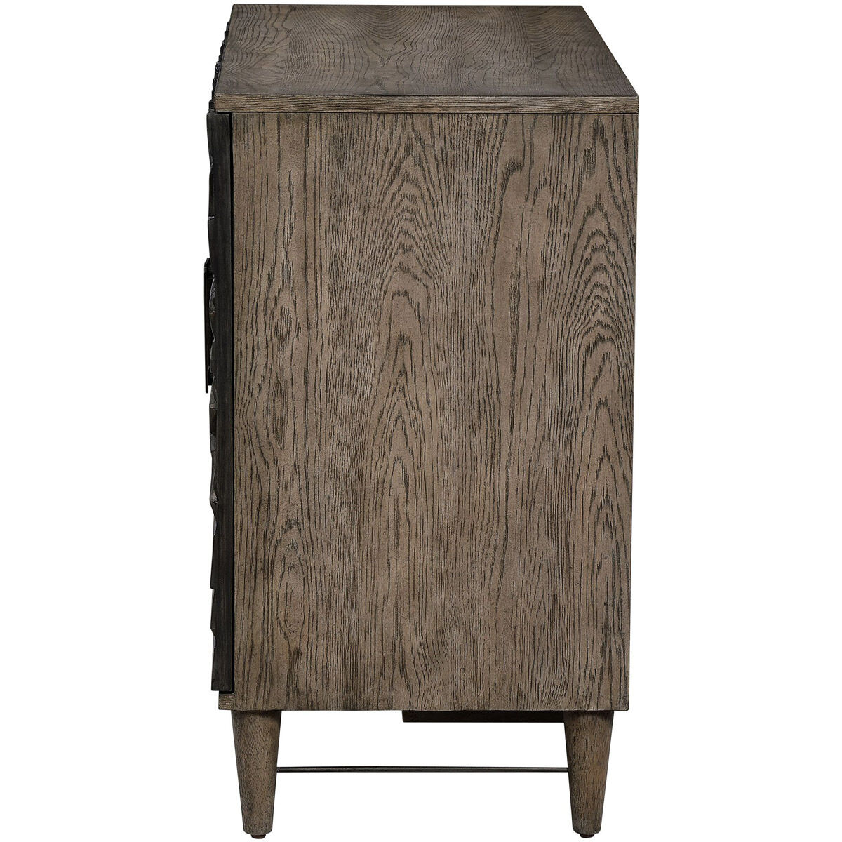 Shield Dark Ebony Oak Veneer and Gray Oak Stain 2 Door Cabinet