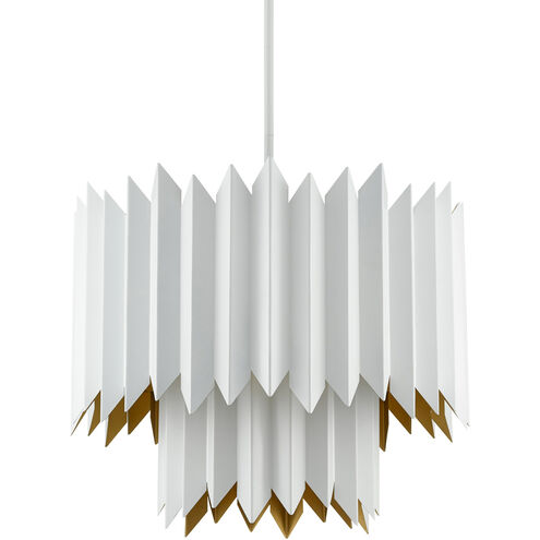 Syrie 5 Light 26 inch Sugar White/Painted Contemporary Gold Chandelier Ceiling Light