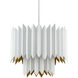 Syrie 5 Light 26 inch Sugar White/Painted Contemporary Gold Chandelier Ceiling Light