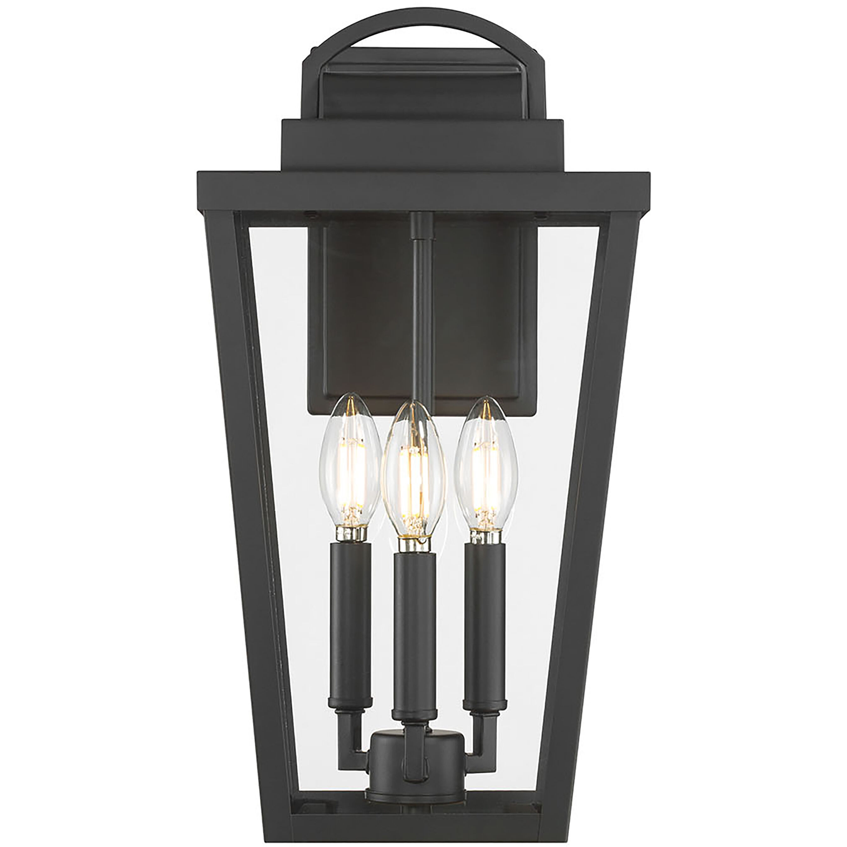 Brenwick 3 Light 17 inch Powder Coated Black Outdoor Wall Sconce