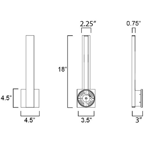 Alumilux Sideline LED 4.5 inch Black Outdoor Wall Mount