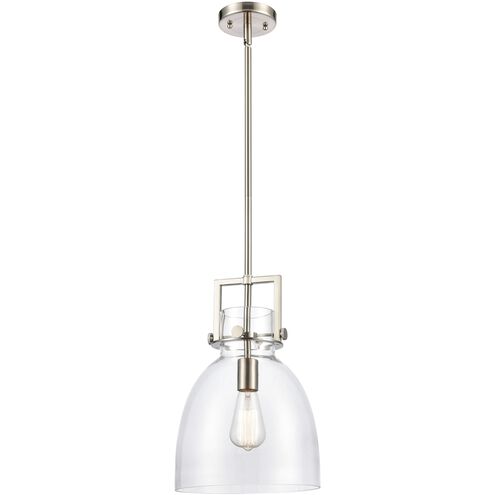 Newton Bell 1 Light 10 inch Satin Nickel Pendant Ceiling Light