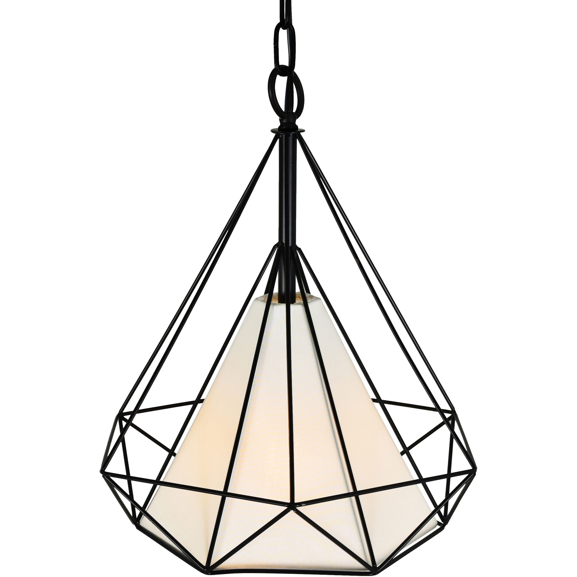 Diamond 1 Light 15 inch Black Down Pendant Ceiling Light