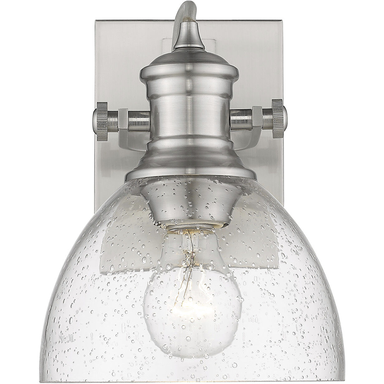 Yep Hines Vanity Wall Light in Pewter, Seeded Glass