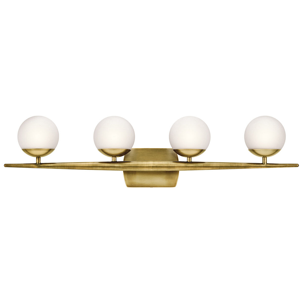 Jasper 4 Light 32 inch Natural Brass Wall Mt Bath 4 Arm Wall Light