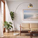 Half Dome 92 inch 14 watt Satin Nickel and White Arc Floor Lamp Portable Light in Satin Nickel Steel