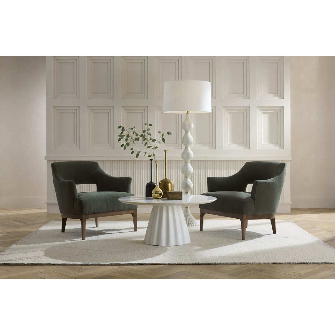 Rinny 38 inch White and White Gesso Coffee Table