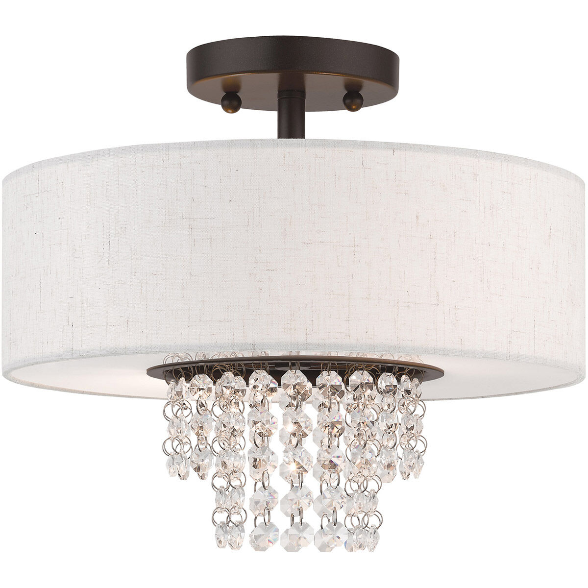 Carlisle 2 Light 13 inch English Bronze Semi-Flush Mount Ceiling Light