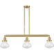 Franklin Restoration Olean 3 Light 39 inch Satin Gold Island Light Ceiling Light in Seedy Glass, Franklin Restoration