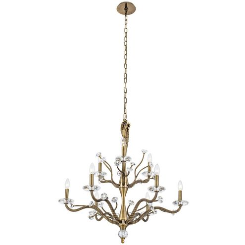 Venus 9 Light 32 inch Historic Brass Chandelier Ceiling Light