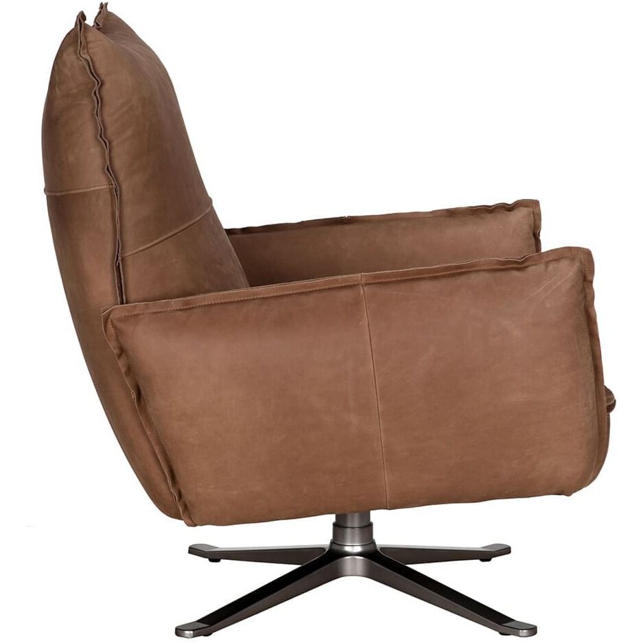 Lawrenceville Brown Leather Swivel Chair