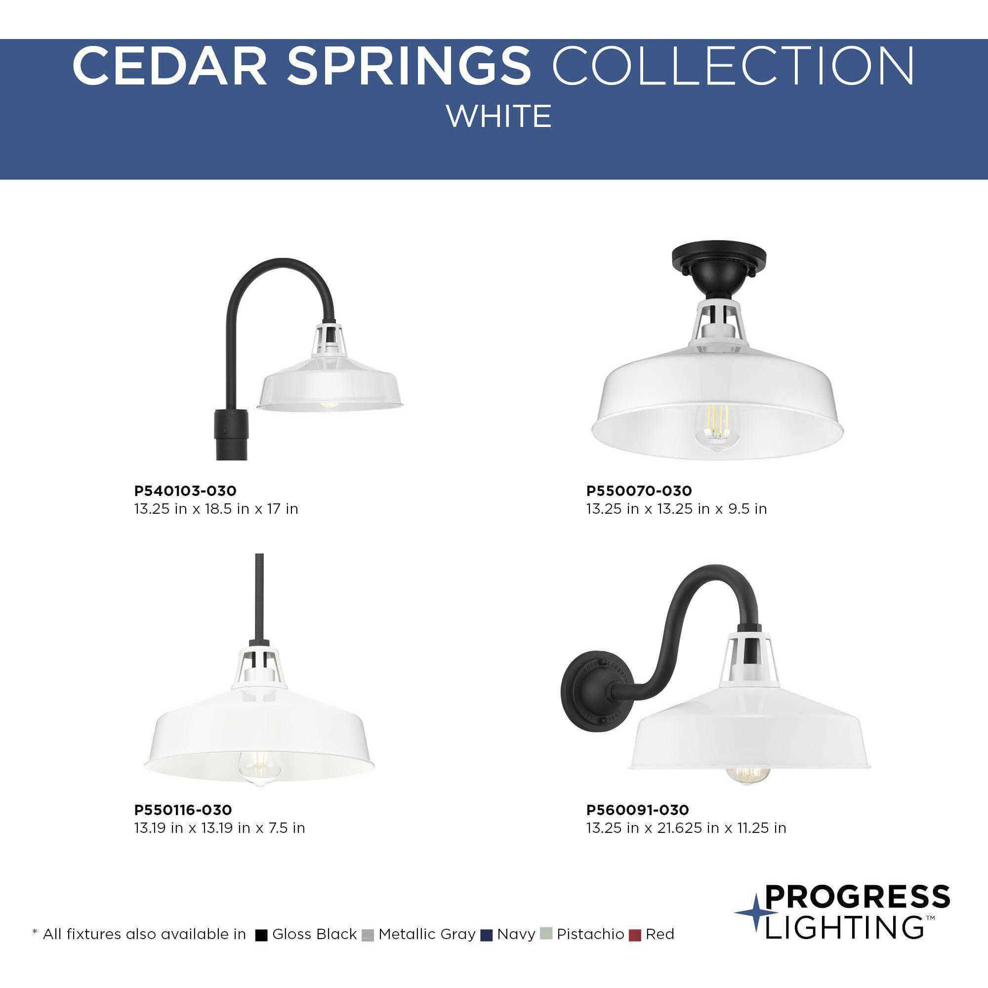 Cedar Springs 1 Light 17 inch White Outdoor Post Lantern