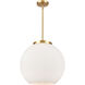 Ballston Athens 1 Light 15.75 inch Satin Gold Pendant Ceiling Light in Incandescent, Matte White