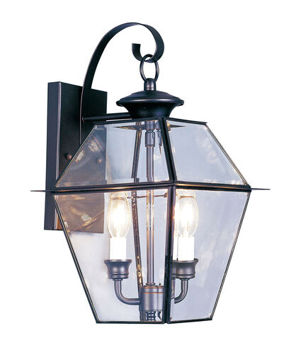 Westover 2 Light 16.5 inch Black Outdoor Wall Lantern