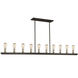 Sandalwood 10 Light 60 inch Brushed Nickel Island Light Ceiling Light