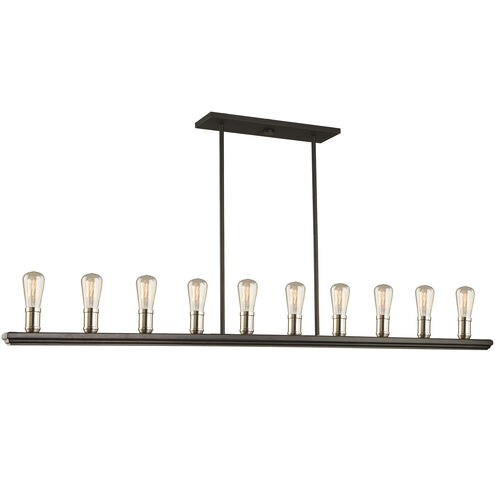 Sandalwood 10 Light 60 inch Brushed Nickel Island Light Ceiling Light