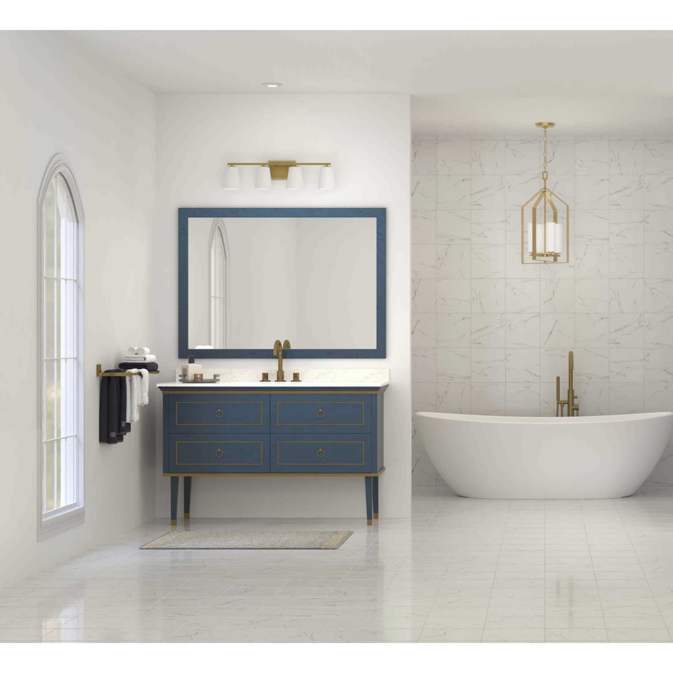 Vertex 4 Light 15 inch Brushed Gold Foyer Light Ceiling Light