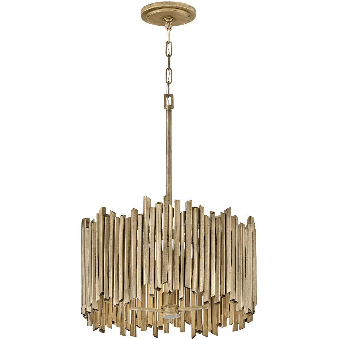 Lisa McDennon Roca 3 Light 20 inch Burnished Gold Indoor Pendant Ceiling Light, Convertible to Semi-Flush