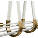 Sabine 10 Light 58 inch Textured White and Brushed Gold Linear Chandelier Ceiling Light