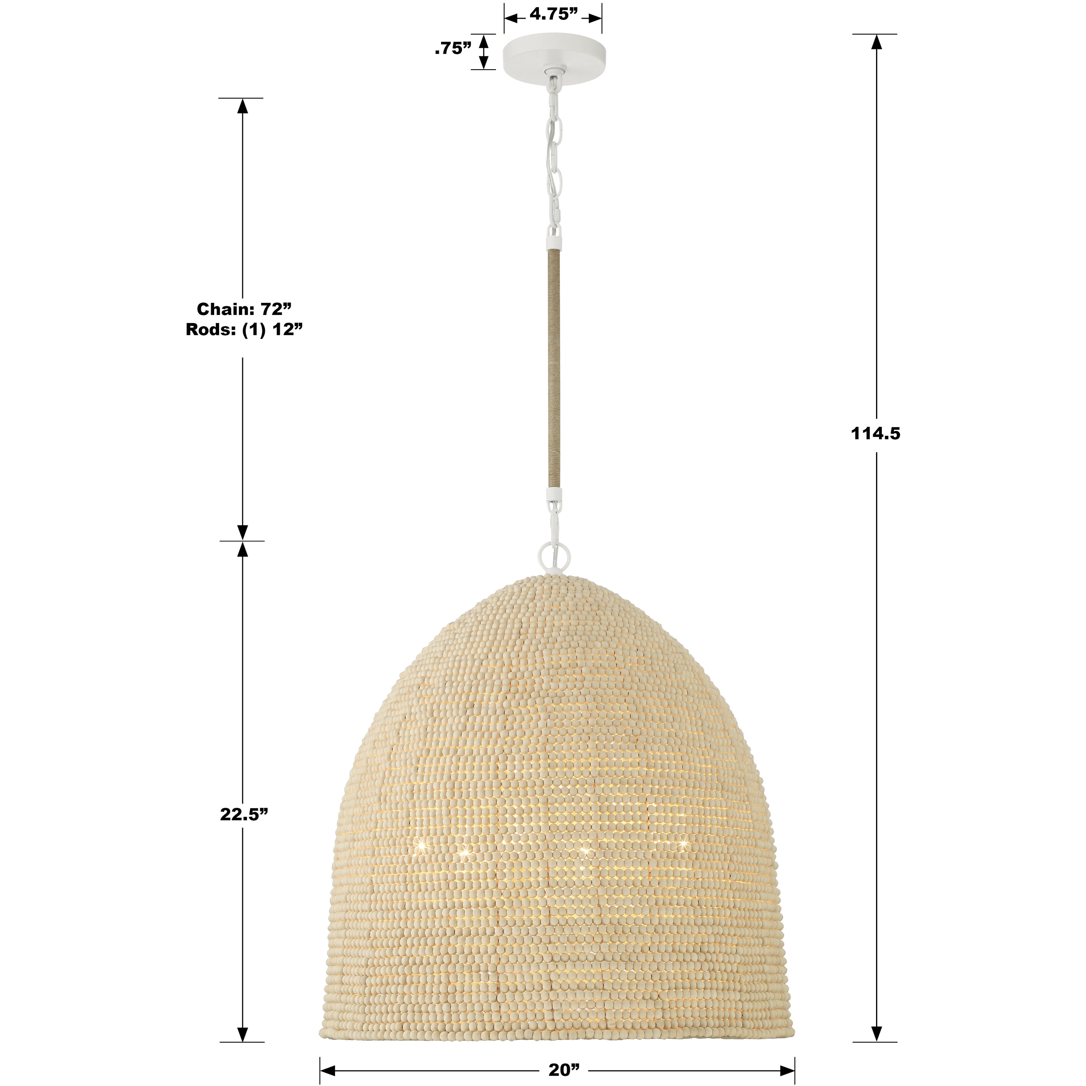 Jasper 6 Light 20 inch Matte White Chandelier Ceiling Light