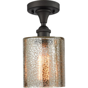 Ballston Cobbleskill LED 5 inch Oil Rubbed Bronze Semi-Flush Mount Ceiling Light in Mercury Glass, Ballston
