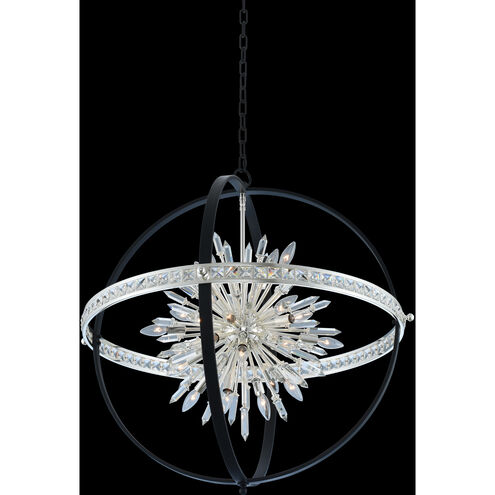 Angelo 24 Light 36 inch Matte Black with Polished Silver Pendant Ceiling Light in Matte Black W/ Polished Silver