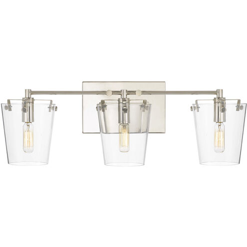 Arlo 3 Light 23 inch Black/Polished Nickel Bath Vanity Light Wall Light