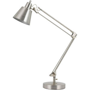 Udbina 27 inch 60 watt Brushed Steel Table Lamp Portable Light, Adjustable Arms