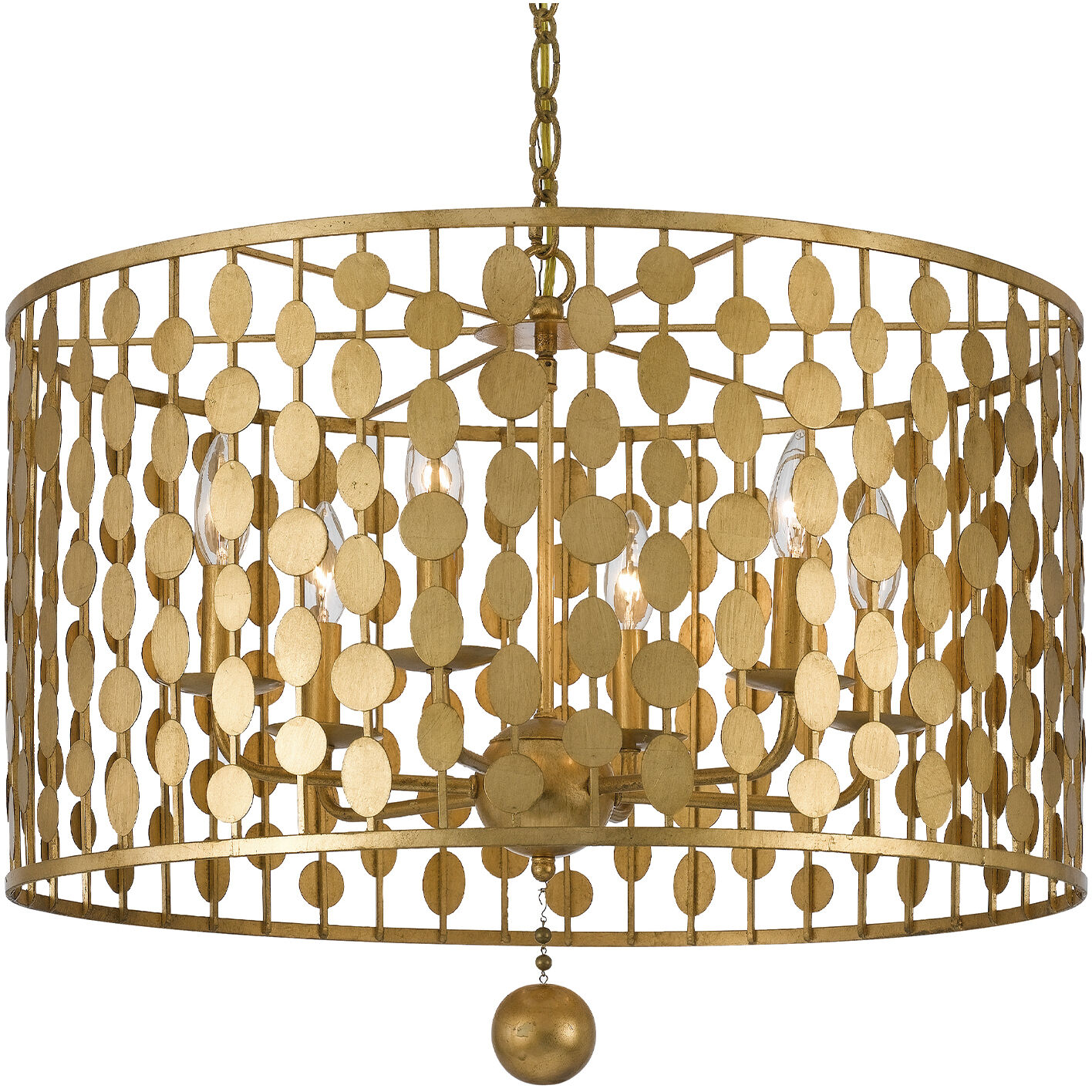Layla 6 Light 23.75 inch Antique Gold Chandelier Ceiling Light