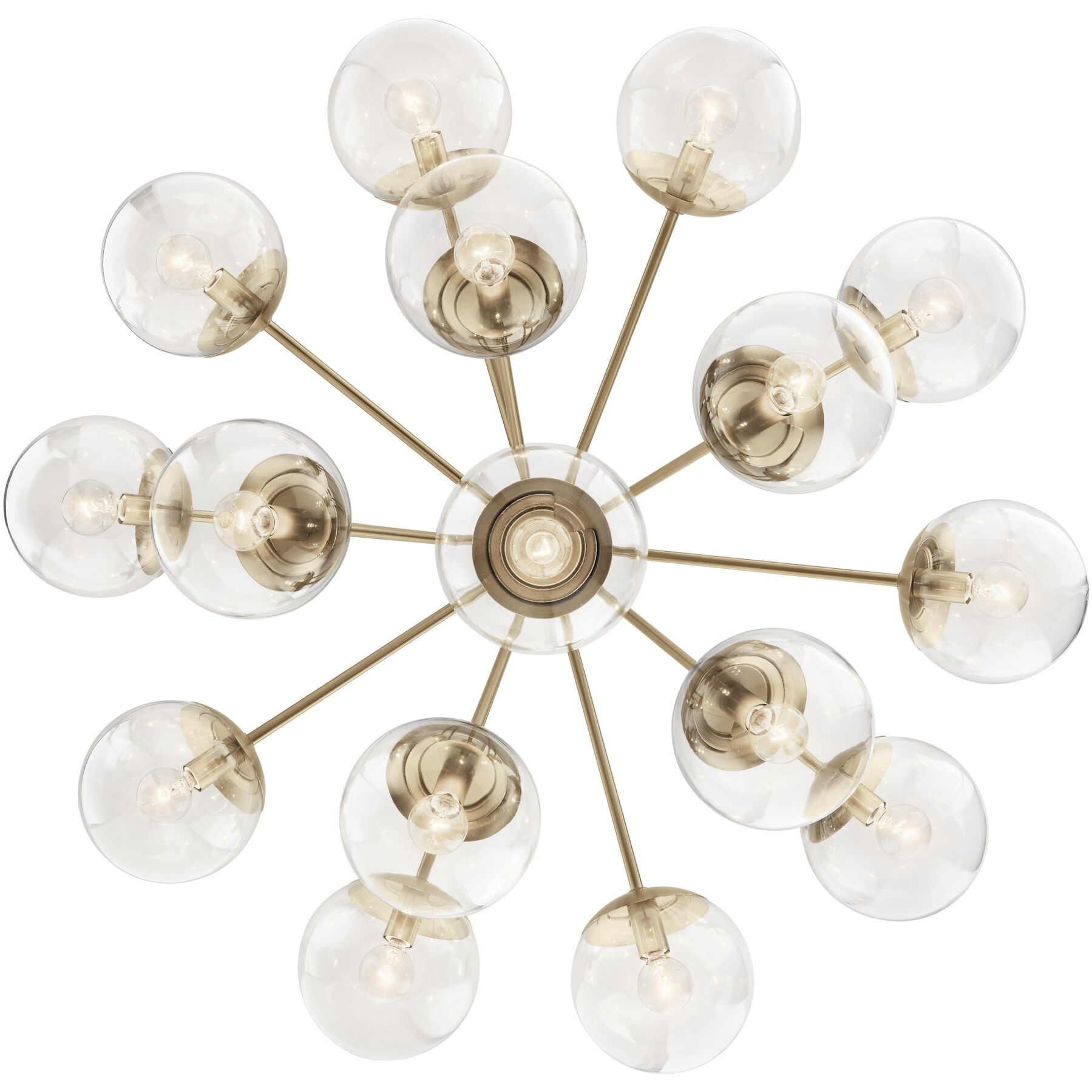 Silvarious 16 Light Champagne Bronze Chandelier/Semi Flush Ceiling Light