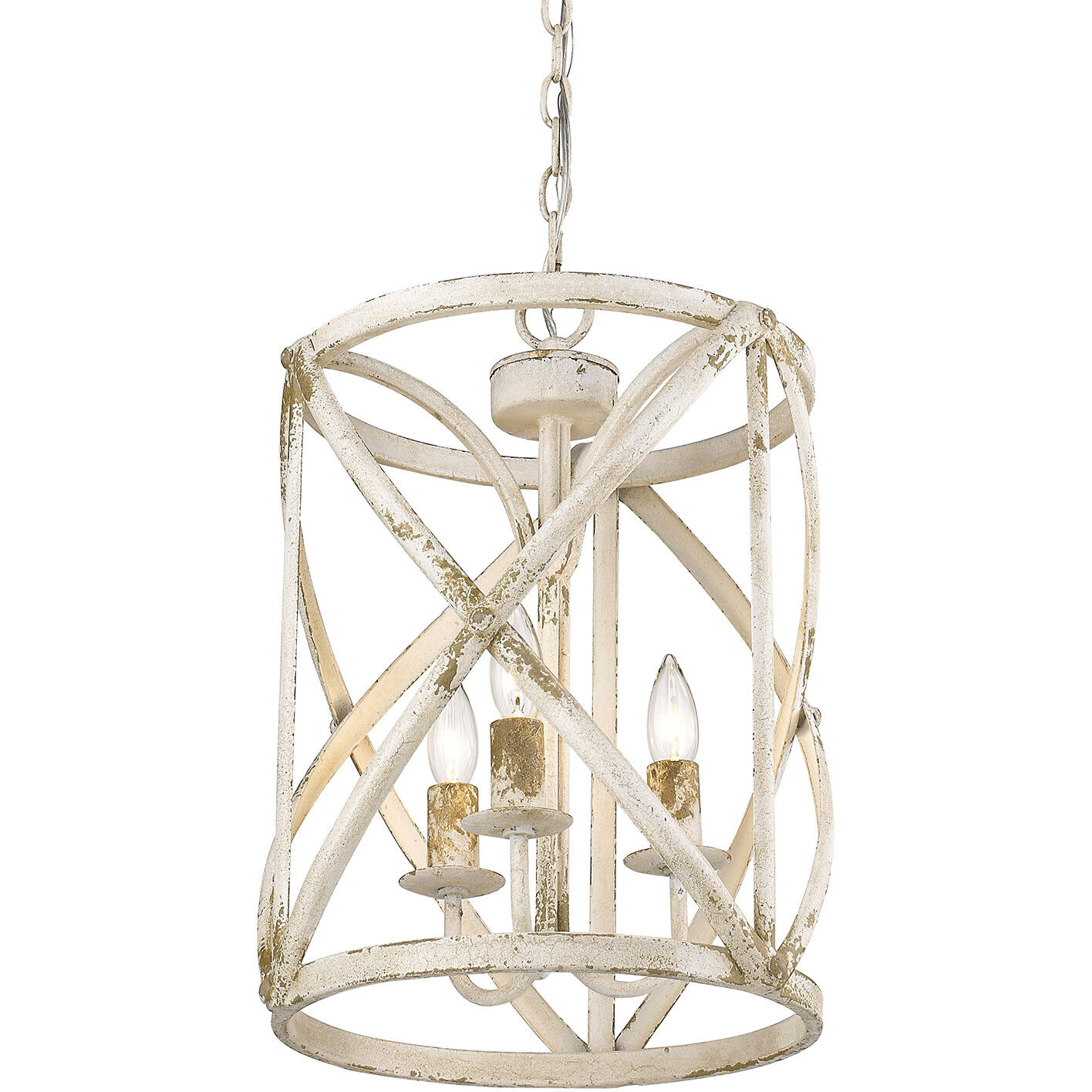 Alcott Pendant Ceiling Light in Antique Ivory, Caged