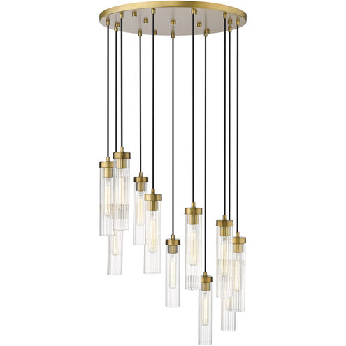 Beau 11 Light 24 inch Rubbed Brass Chandelier Ceiling Light