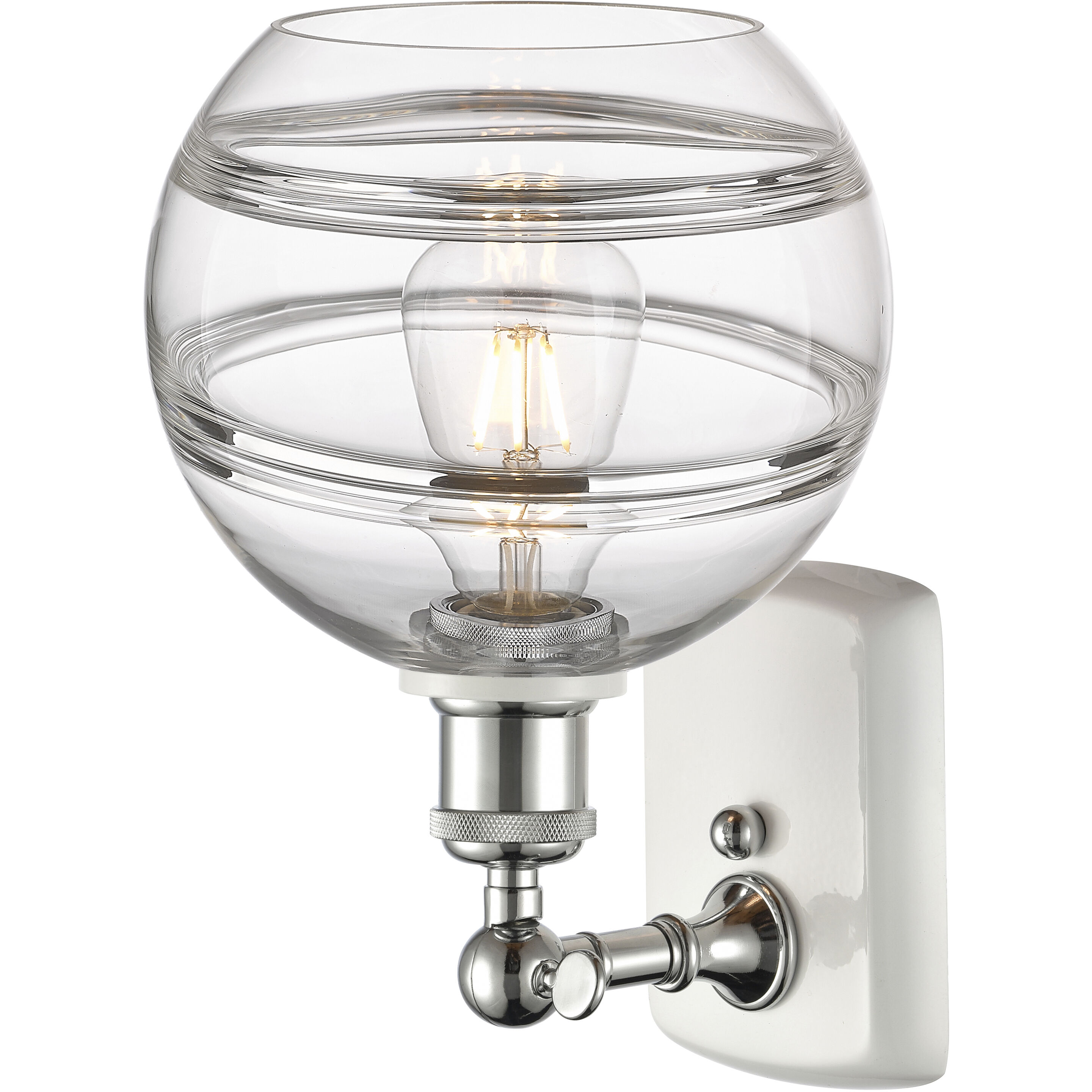 Ballston Rochester 1 Light 8 inch White Polished Chrome Sconce Wall Light