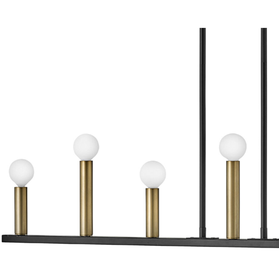 Lazlo LED 40 inch Black Chandelier Ceiling Light, Linear