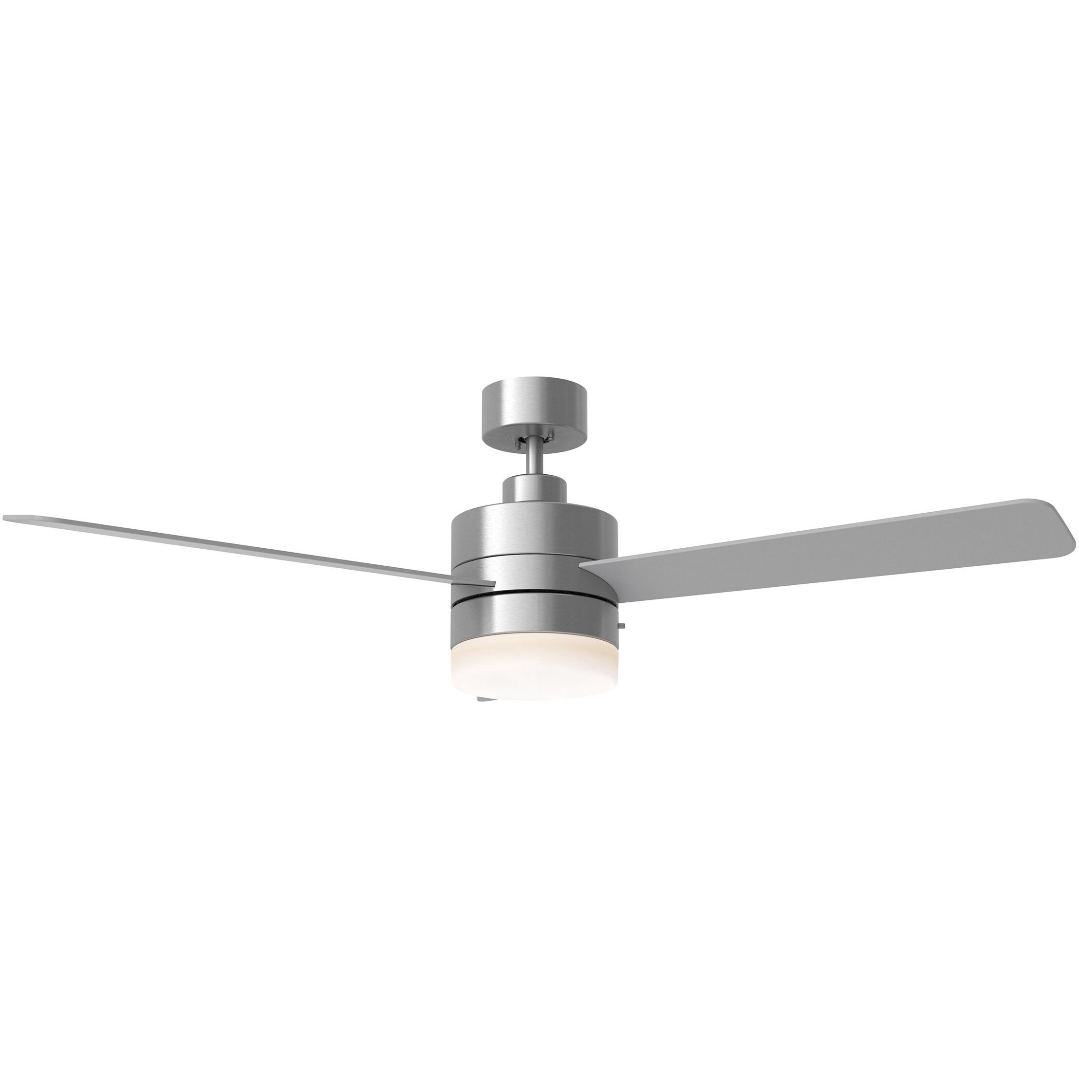 Era 52 LED 52 inch Brushed Steel with Silver/American Walnut reversible blades Indoor/Outdoor Ceiling Fan