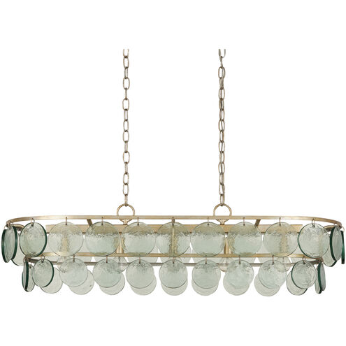 Settat 5 Light 40.25 inch Silver Leaf and Clear Chandelier Ceiling Light