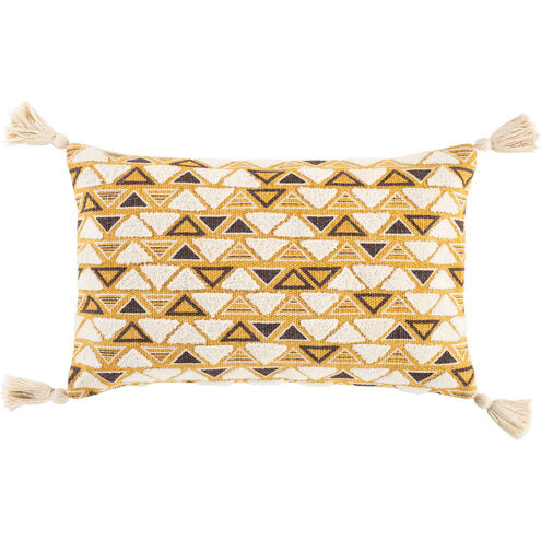 Binga 22 X 14 inch Beige/Saffron/Dark Brown/White Pillow Kit, Lumbar