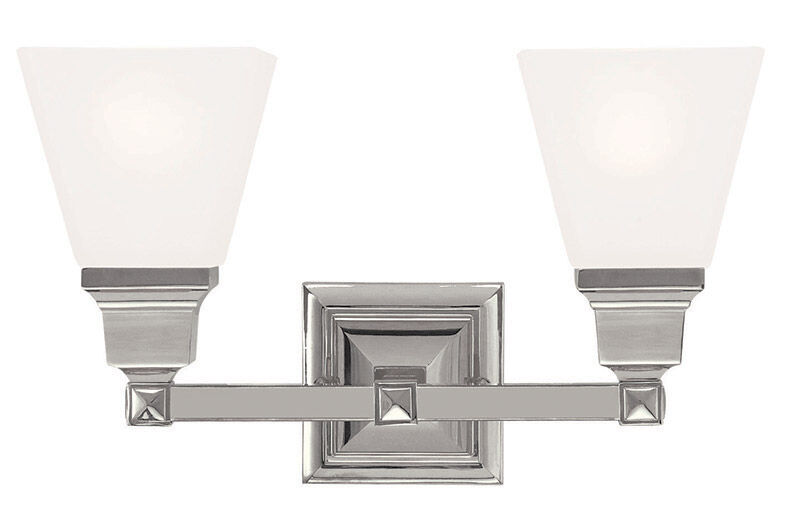Mission 2 Light 15 inch Polished Nickel Bath Vanity Wall Light