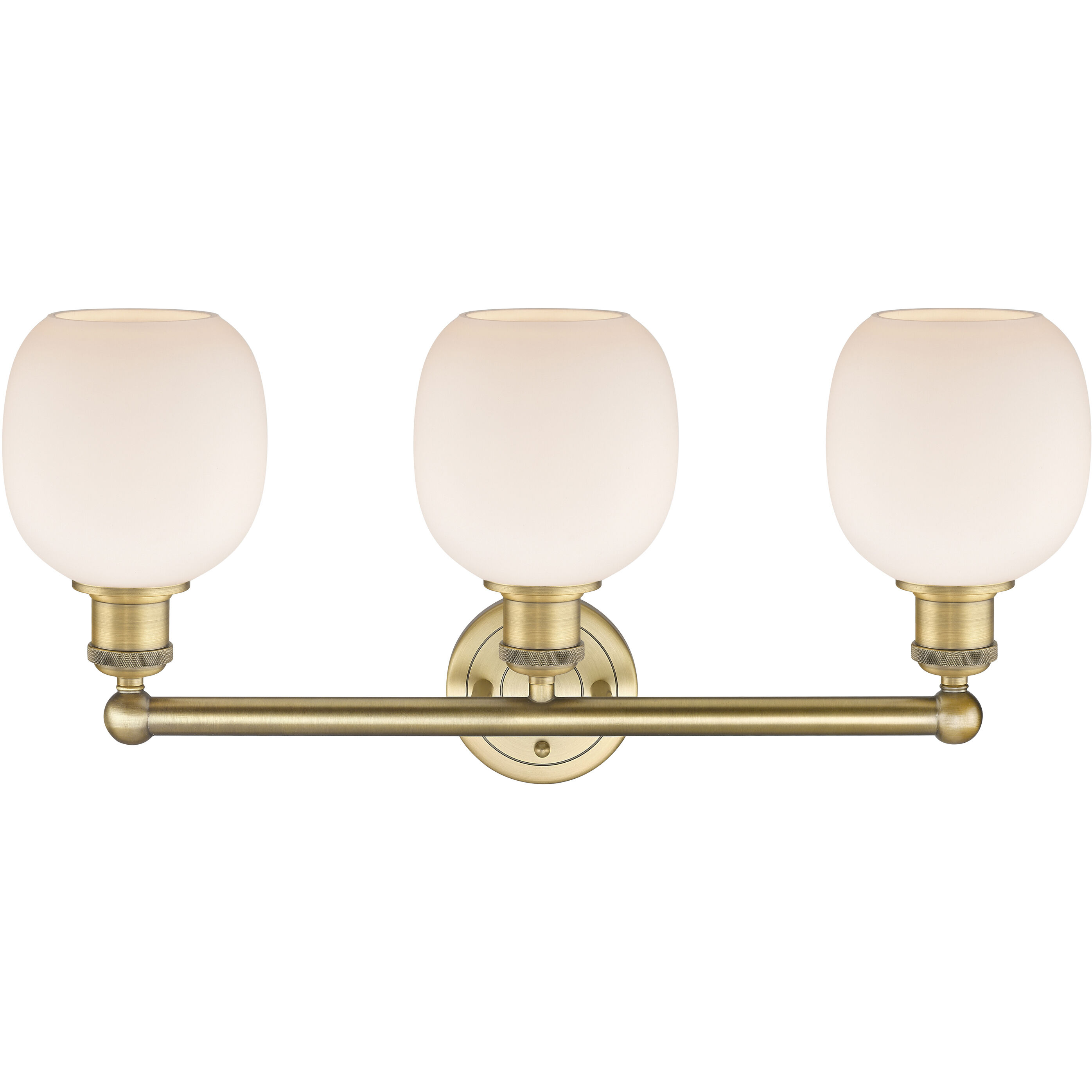 Belfast 3 Light 24 inch Brushed Brass Bath Vanity Light Wall Light in Matte White