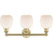 Belfast 3 Light 24 inch Brushed Brass Bath Vanity Light Wall Light in Matte White